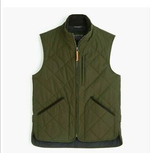 NWT J.Crew Sussex Quilted Vest in Olive Size Small
